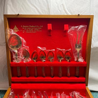 K871 S.Samron Thailand Co. Bronze/Stainless Steel Flatware Set