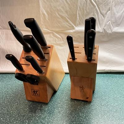 K875 Two Henckels Knife Blocks With Assortment Of Henckel Knives