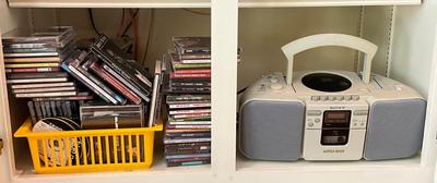 891 Large Lot Of Jazz Music CDs/Cassettes With Sony Compact Disc/Radio/Cassette Player Model No. CFD-21