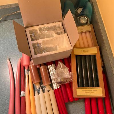 K897 Lot Of Red/White & Pink Taper Candles