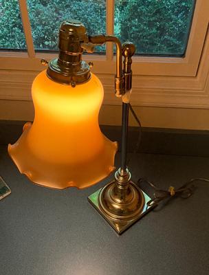 K898 Vintage Brass Bell Table Lamp and Wall Clock
