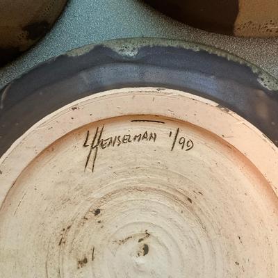 K900 Set Of Three Vintage Henselmann Signed Art Pottery