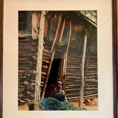 K912 Framed Color Photograph Of Ms. Mary Lou Fucron (Lady with a Stick) by Beverly Buchanan
