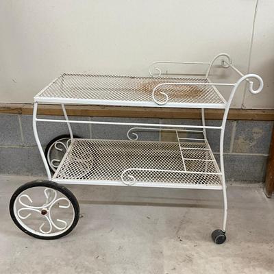 G920 White Metal Gardening Cart