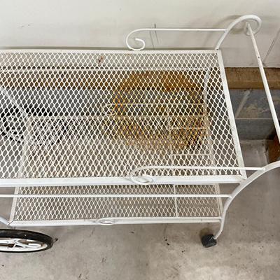 G920 White Metal Gardening Cart