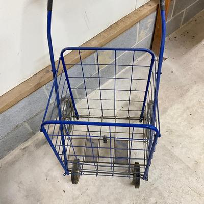 G932 Blue Metal Shopping Trolley