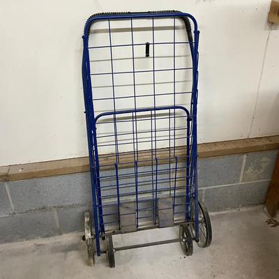G932 Blue Metal Shopping Trolley