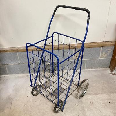 G932 Blue Metal Shopping Trolley