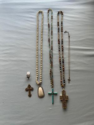 RELIGIOUS NECKLACES AND CROSS RING
