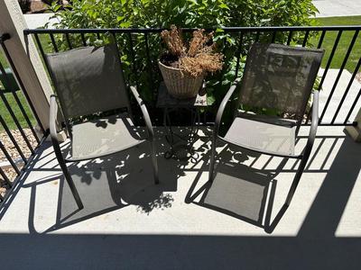 2 MORE PATIO CHAIRS AND PLANT STAND