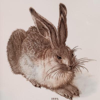 LOT 156: Framed Rosenthal Porcelain Albrecht Durer -Young Hare Wall Art