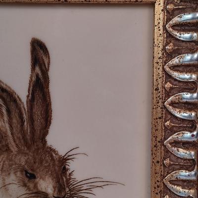 LOT 156: Framed Rosenthal Porcelain Albrecht Durer -Young Hare Wall Art