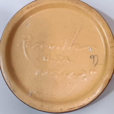 LOT 158: Roseville Pottery Water Lily Candle Stick Holders
