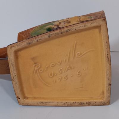 LOT 159: Roseville Pottery Water Lily Cornucopia Vases