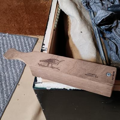 LOT 163: Wooden Storage Box Full of Rubber Duck Decoys and More