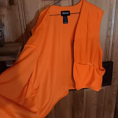 LOT 168: Trophy Club Orange Thermal Hunting Jacket with Detachable Hood and a Vest XXL