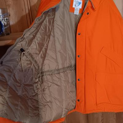 LOT 168: Trophy Club Orange Thermal Hunting Jacket with Detachable Hood and a Vest XXL