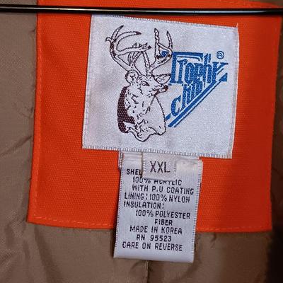 LOT 168: Trophy Club Orange Thermal Hunting Jacket with Detachable Hood and a Vest XXL