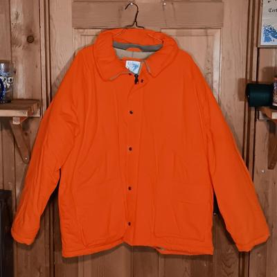 LOT 168: Trophy Club Orange Thermal Hunting Jacket with Detachable Hood and a Vest XXL