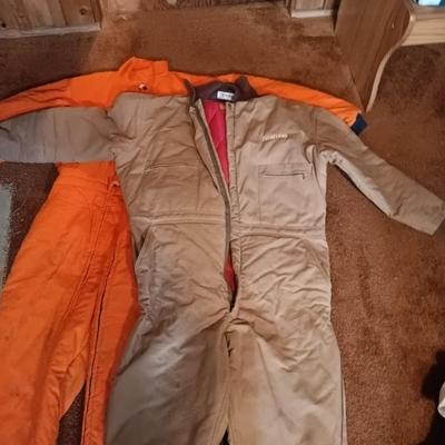 LOT 169: Insulated Outdoor /Hunting Jump Suits/ Coveralls In Orange and Brown Size 2xl