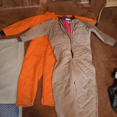 LOT 169: Insulated Outdoor /Hunting Jump Suits/ Coveralls In Orange and Brown Size 2xl