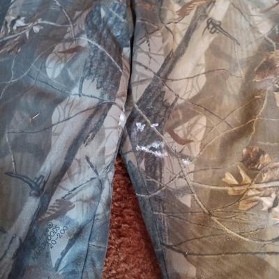LOT 170: Field & Stream Camouflage Insulated Hunting Pants Size 2xl and Liberty Outdoor Jumpsuit Sixe 3XL