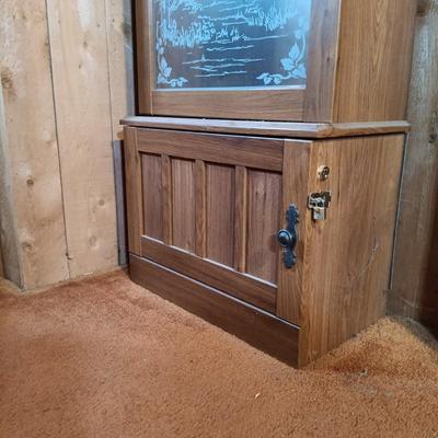 LOT 179: Vintage Wood and Glass Gun Cabinet / Display