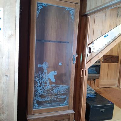 LOT 179: Vintage Wood and Glass Gun Cabinet / Display