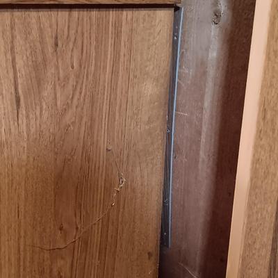LOT 179: Vintage Wood and Glass Gun Cabinet / Display
