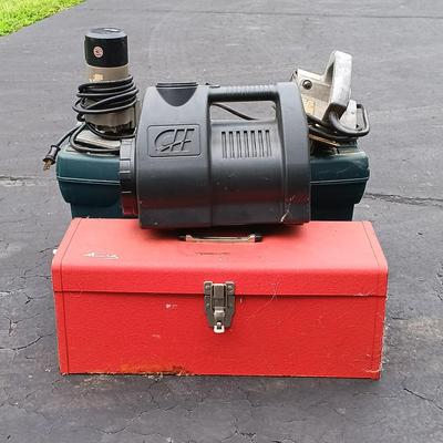 LOT 182: Porter-Cable Laminate Trimmer and Power Unit, and Tool Boxes with Tools and More