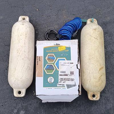 LOT 183: Heavy Duty Tarp in Box and Two (2) Buoys