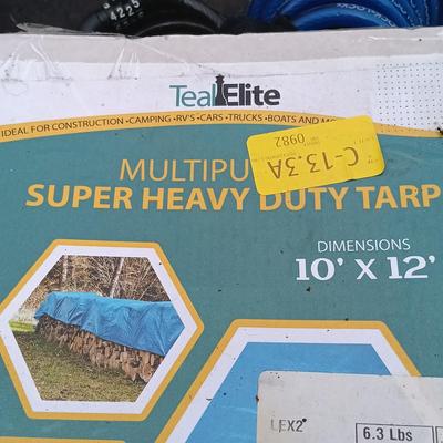 LOT 183: Heavy Duty Tarp in Box and Two (2) Buoys