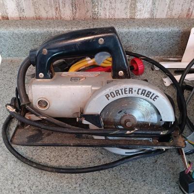 LOT 184: Porter Cable Circular Saw, Black & Decker Jig Saw, Milwaukee Belt Sander and More