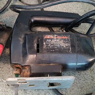 LOT 184: Porter Cable Circular Saw, Black & Decker Jig Saw, Milwaukee Belt Sander and More
