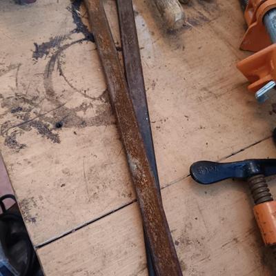 LOT 186: Sears Bench Vice, Pole Clamps and More