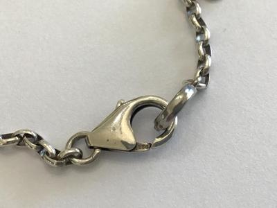 1..72 Carats Sterling Pendant with 36 inch Curb Chain Sheryl Lowe Peace sign Designer N0000486