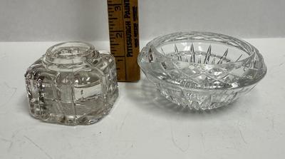 Sale Photo Thumbnail #480: Square one is glass, round one is crystal.. In good condition.