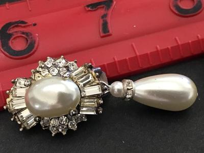 Art Deco Crystal Rhinestone Drop Clip Nice Quality Vintage