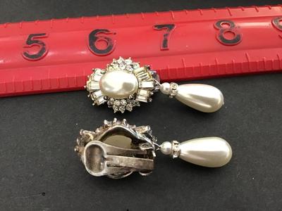 Art Deco Crystal Rhinestone Drop Clip Nice Quality Vintage