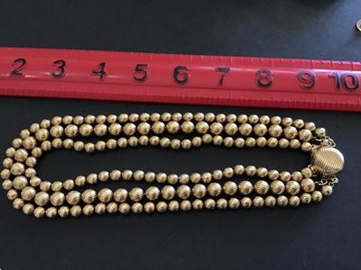Beatiful Vintage Metal Necklace 3 Strand