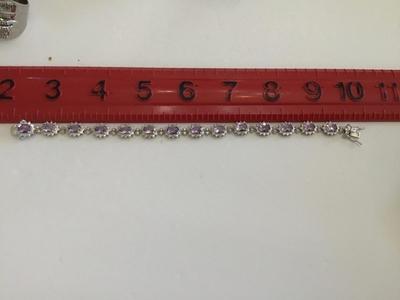 925 Beautiful Locking Tennis Bracelet Semi Precious