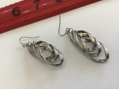 Silver Tone Twist Earrings