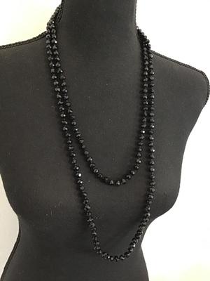 Faceted black glass necklace. Great for layering.