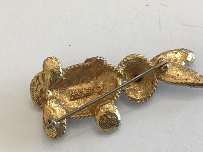 Napier Bunny Brooch Rope Style White Was look