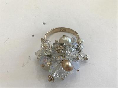 Gorgeous 925 Crystal Pearl Ring