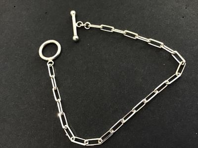 AK Turkey 925 Paper Clip Toggle Bracelet