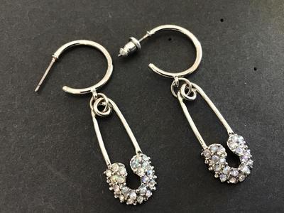 Pin Rhinestone Earrings