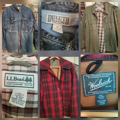 Lot of Mens Coats LL Bean Woolrich Duluth Trading