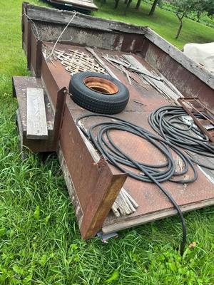 Sale Photo Thumbnail #15: Heavy duty, metal trailer, NO Title, One of the tires is off the bead. 10‘ x 7