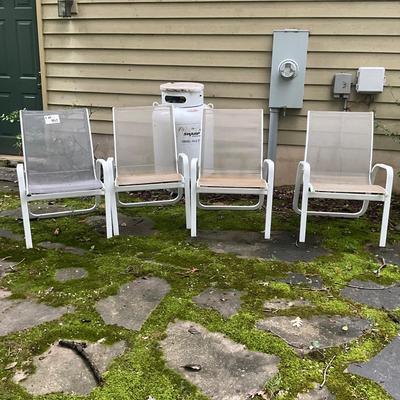 O952 Set of Four Aluminum Chairs